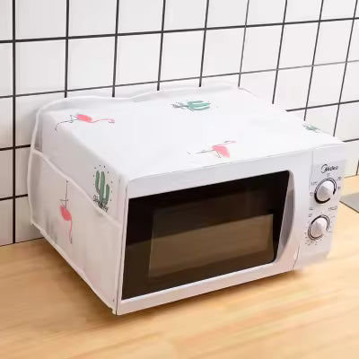 Microwave Dust Cover Waterproof Double Pocket Storage Bag Microwave Oven Cover