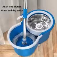 Premium 360° Magic Spin Mop Set with Bucket – Stainless Steel Wringer & Super Absorbent Microfiber Mop | Easy Home Floor Cleaning System