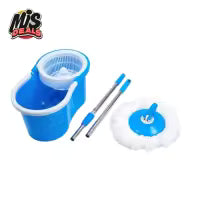 Premium 360° Magic Spin Mop Set with Bucket – Stainless Steel Wringer & Super Absorbent Microfiber Mop | Easy Home Floor Cleaning System