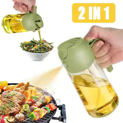 Deal Zone :2 in 1 Oil Spray Jug | Oil Sprayer & Pour Dispenser | Cooking Oil Spray Bottle | Kitchen Oil Control Jug