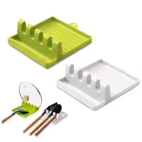 Non-slip Heat-safe BPA-Free Extra Large Size Kitchen Utensil Rest Plastic Spoon Holder with Drip Pad