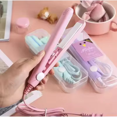 Portable Mini Hair Straightener for Girls | Fast Heating, Travel-Friendly Flat Iron | Elegant Styling Tool with Anti-Slip Design