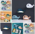 Fish Shape Soap Box Bathroom Drain Soap Holder Rack Self-Adhesive Wall Mounted Soap Tray Plate Bathroom Supplies Bathroom Gadge