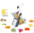5-in-1 Multifunctional Mandoline Slicer & Vegetable Cutter with Adjustable Slicer Thickness – Precision Cutting Tool for Kitchen Food Preparation, Safe Design, Stainless Steel Blades for Chopping, Dicing, and Julienne Vegetables