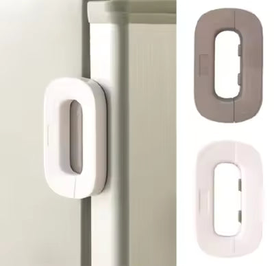 PREMIUM QUALITY Fridge Lock Adhesive Self Locking Refrigerator Door Lock with Double Press Unlock Baby Safety & Food Protection