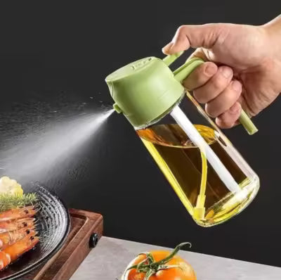 Deal Zone :2 in 1 Oil Spray Jug | Oil Sprayer & Pour Dispenser | Cooking Oil Spray Bottle | Kitchen Oil Control Jug