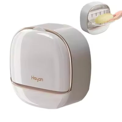 Quick-Drain Wall Mounted Soap Dish with Strong Self-Adhesive Holder – Waterproof Bathroom Soap Box with Drain Tray for Shower, Sink & Wash Basin – No-Drill Soap Holder