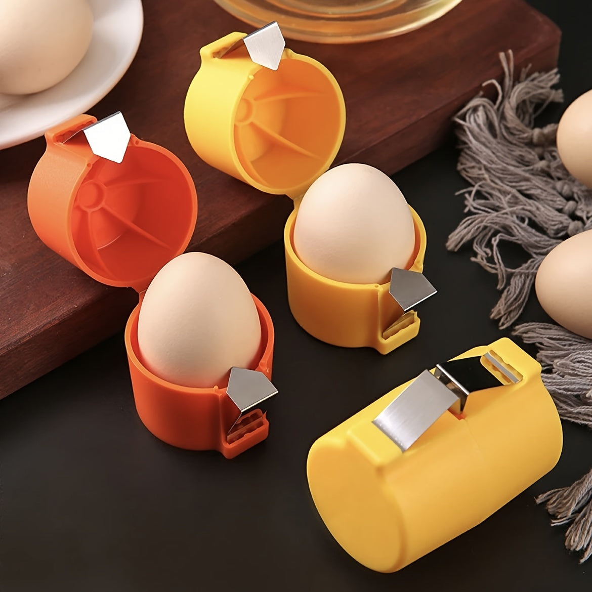 Egg Shell Opener – Multifunctional Egg Cracker Tool for Raw & Boiled Eggs, Handheld Peeler and Slicer Kitchen Accessory