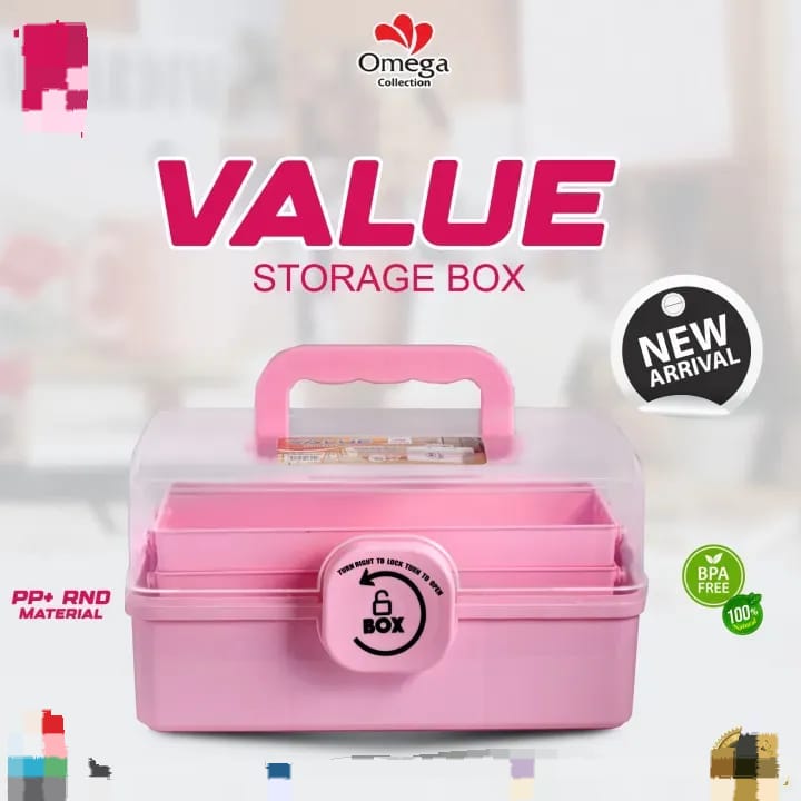 Value Multi-Layer Makeup & Accessories Storage Box Organizer with Lock