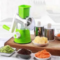 Drum Cutter Vegetable Chopper Speedy Rotary Drum Grater Slicer With Strong-Hold Suction Kitchen Hand Crank Food Cutter-Green