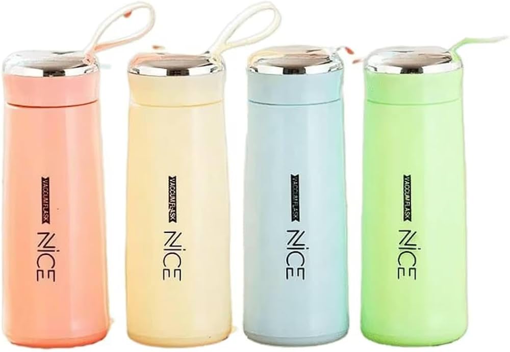 Premium NICE 400ml Glass Water Bottle - Insulated for Ultimate Freshness - Perfect for School, Gym, and Office Use - Durable Glass/Plastic Hybrid Construction - Leakproof Design - Stay Hydrated in Style