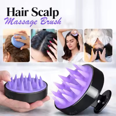 Shampoo Massager Brush Scalp Hair Scrubber with Soft Silicone Bristles For All Type Of Hairs Straight Curly Wet Dry For Men Women Children