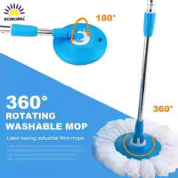 Premium 360° Magic Spin Mop Set with Bucket – Stainless Steel Wringer & Super Absorbent Microfiber Mop | Easy Home Floor Cleaning System